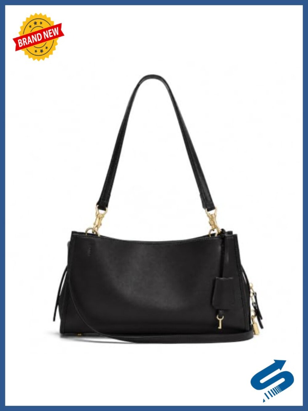 Faux Suede Hobo Shoulder Bag Lock & Key Zip Tote Minimalist Work Purse